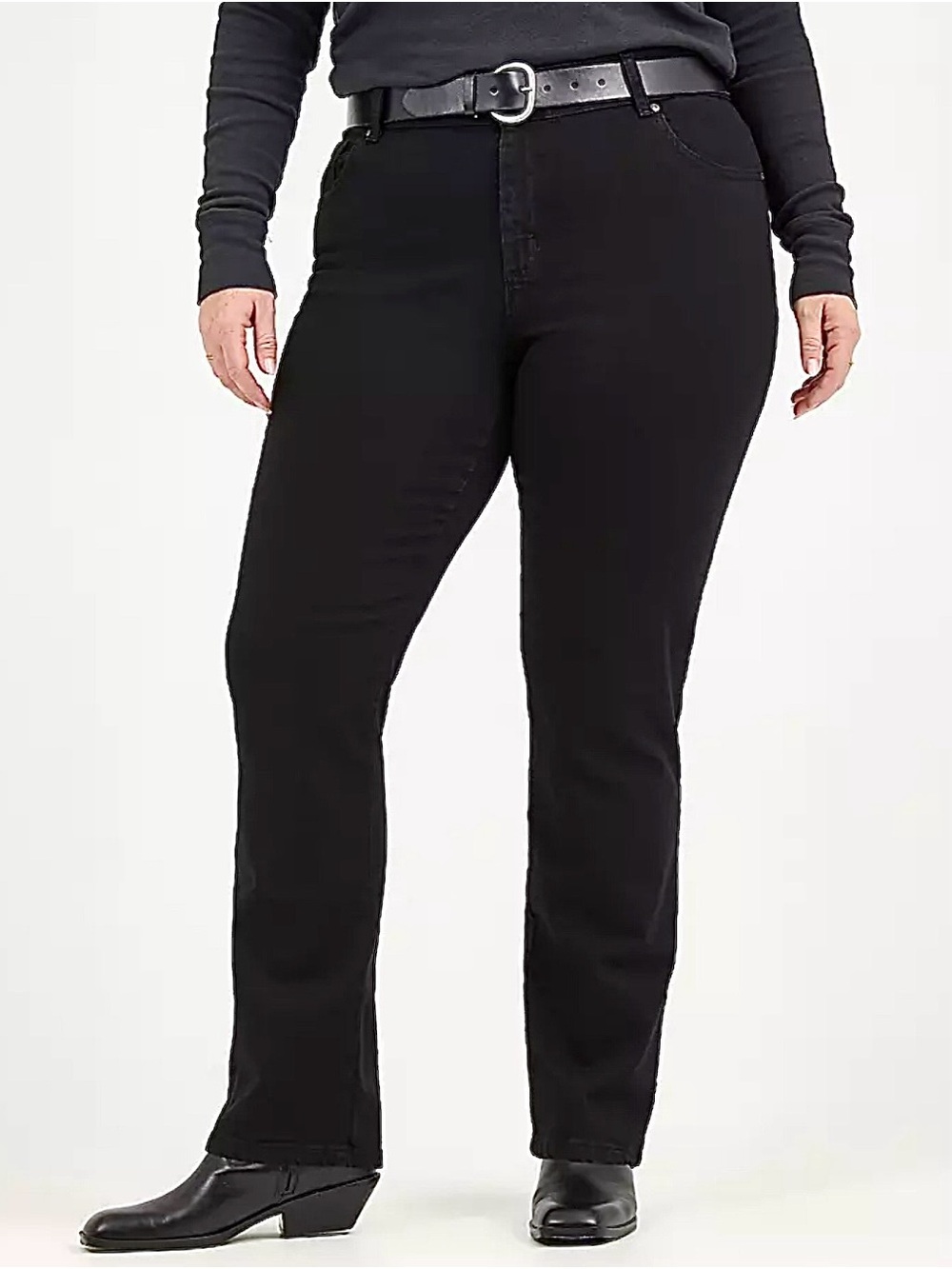 NWT Lee Relaxed Fit Straight Leg Black Jeans 28W Mid Rise Stretch Classic